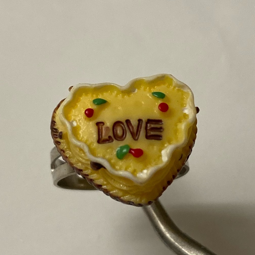 New kids ring LOVE dessert cake adjustable